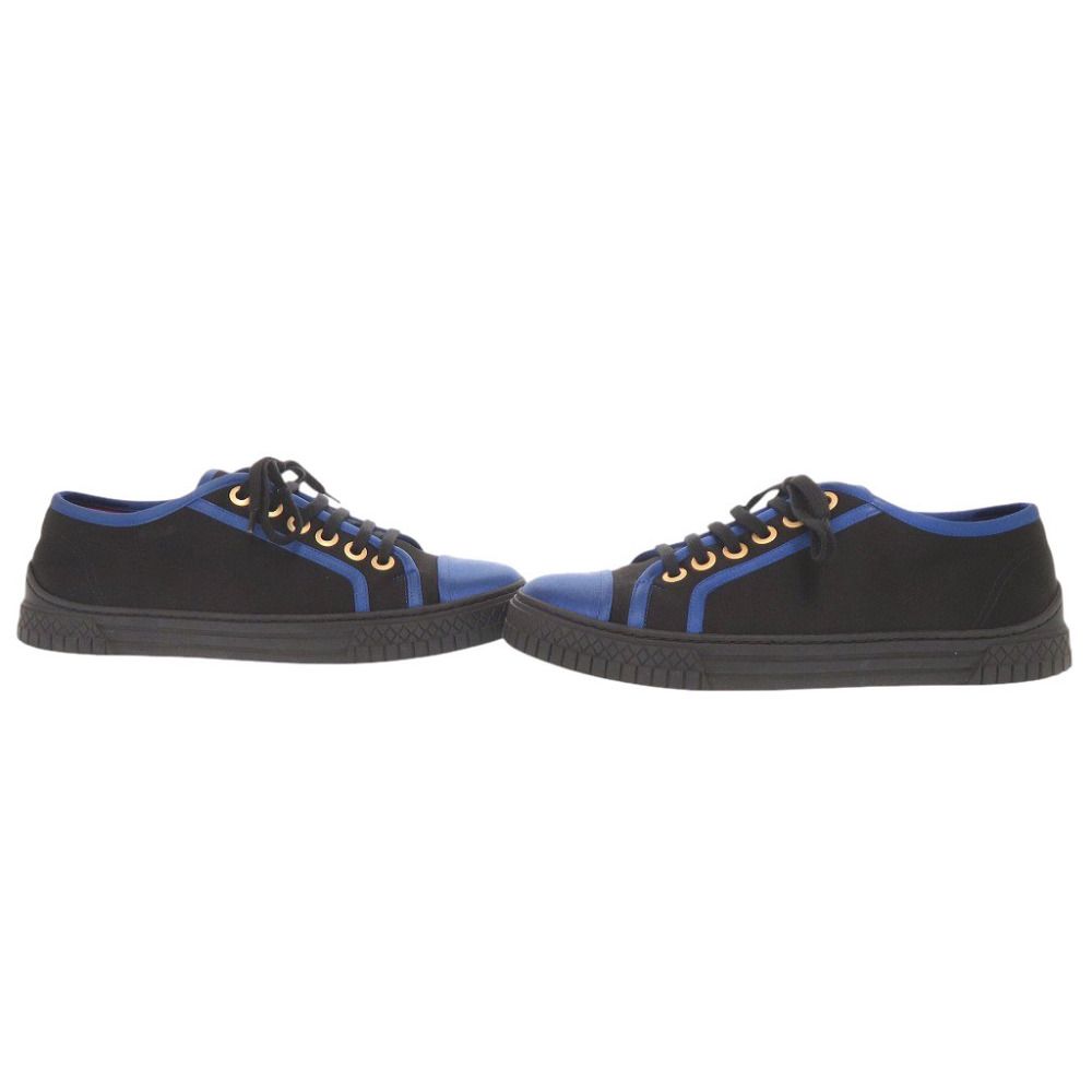 Chanel CC Logo 37.5 Satin Rubber Black Blue Sneakers — view 6
