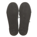 Chanel CC Logo 37.5 Satin Rubber Black Blue Sneakers — view 4