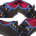 Chanel CC Logo 37.5 Satin Rubber Black Blue Sneakers — view 8