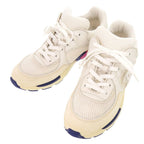 Chanel CC Logo 37 Leather Suede Mesh White Multicolor Sneakers