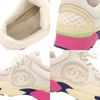 Chanel CC Logo 37 Leather Suede Mesh White Multicolor Sneakers — view 7