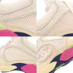 Chanel CC Logo 37 Leather Suede Mesh White Multicolor Sneakers — view 9