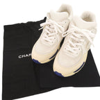 Chanel CC Logo 37 Leather Suede Mesh White Multicolor Sneakers — view 2