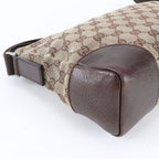 Gucci GG Canvas Leather Shoulder Bag Crossbody Messenger Brown — view 6