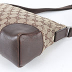 Gucci GG Canvas Leather Shoulder Bag Crossbody Messenger Brown — view 4