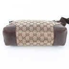 Gucci GG Canvas Leather Shoulder Bag Crossbody Messenger Brown — view 5
