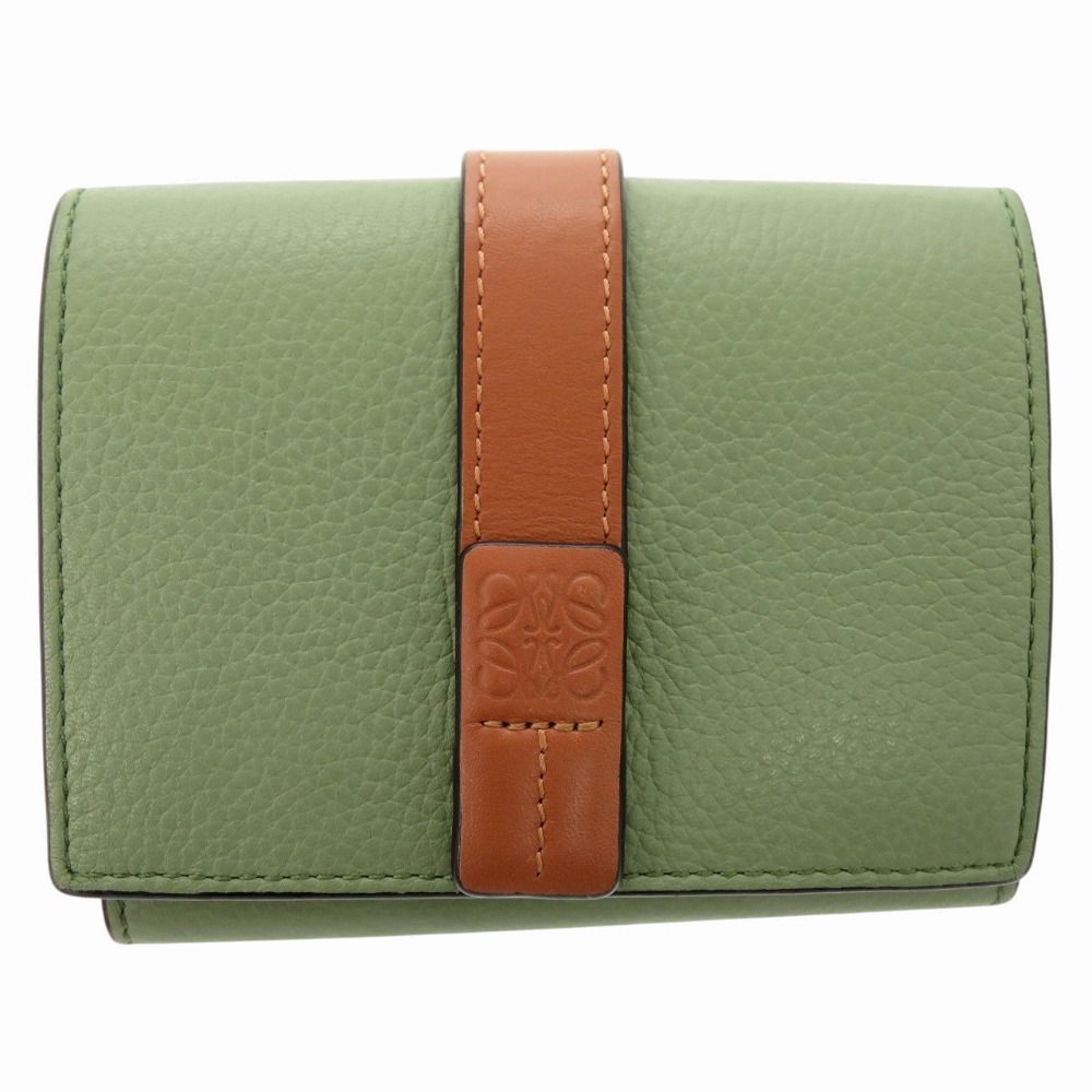 Loewe Anagram Small Wallet Calf Green Trifold