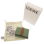 Loewe Anagram Small Wallet Calf Green Trifold — view 2