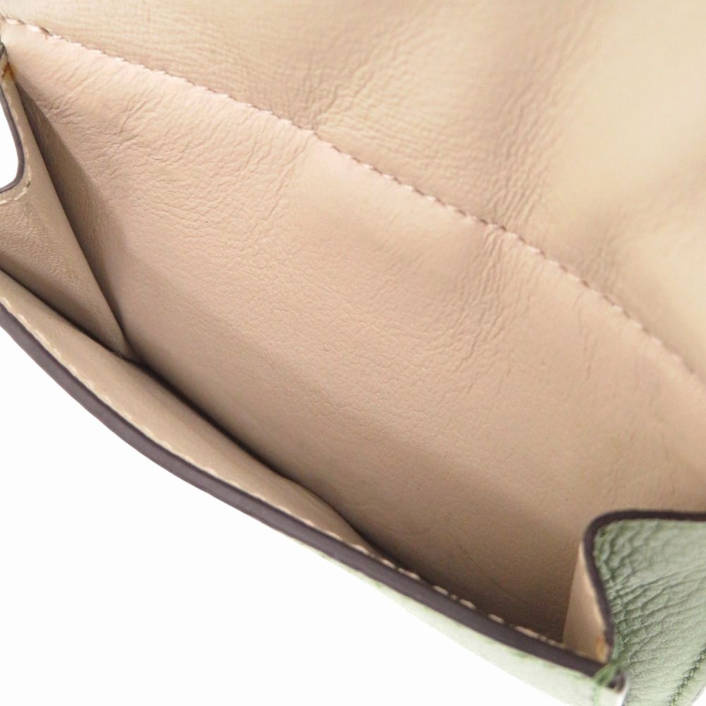 Loewe Anagram Small Wallet Calf Green Trifold — view 6