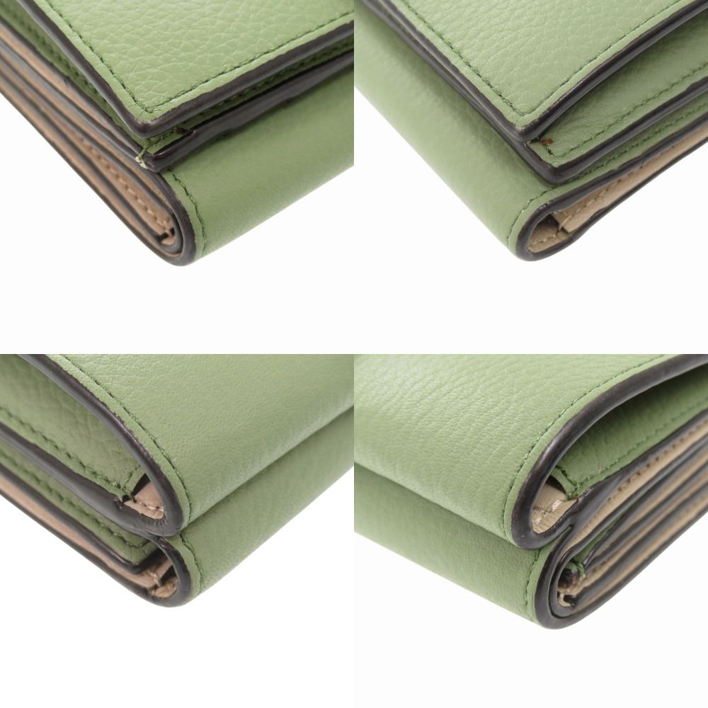 Loewe Anagram Small Wallet Calf Green Trifold — view 4