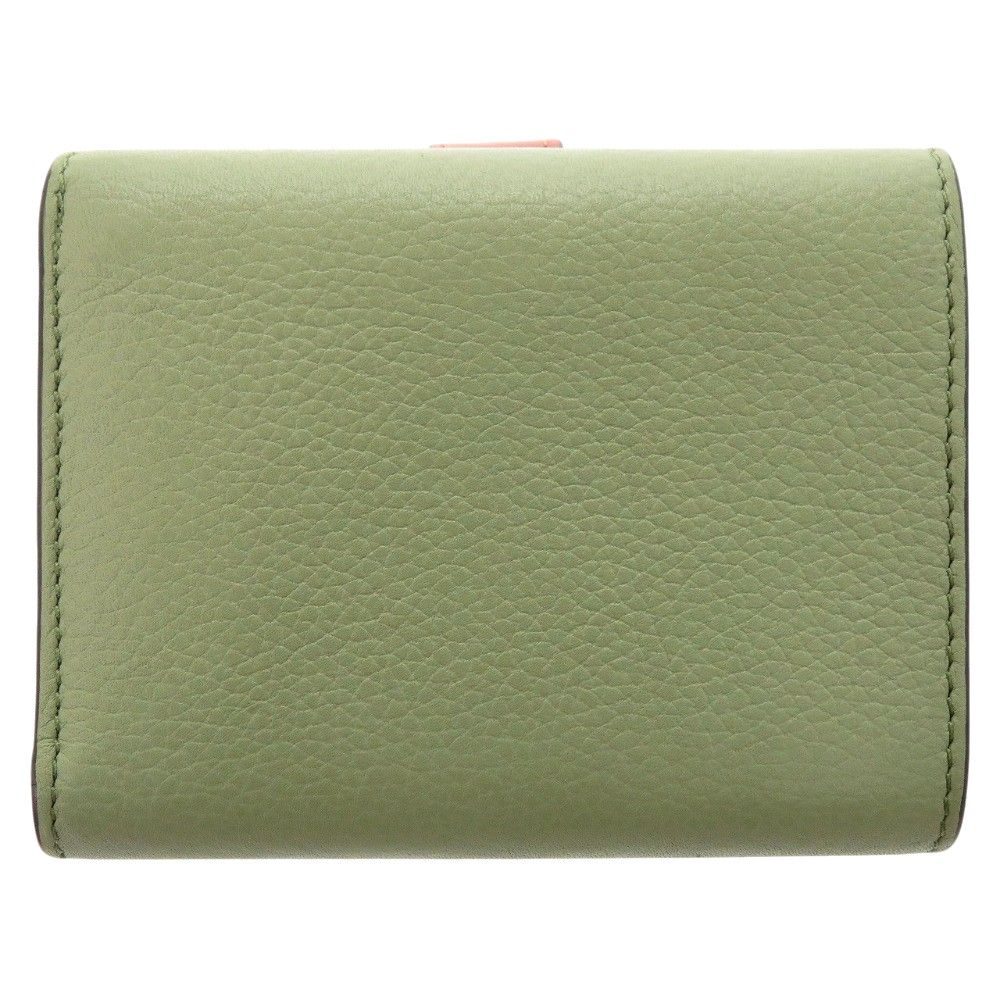 Loewe Anagram Small Wallet Calf Green Trifold — view 3