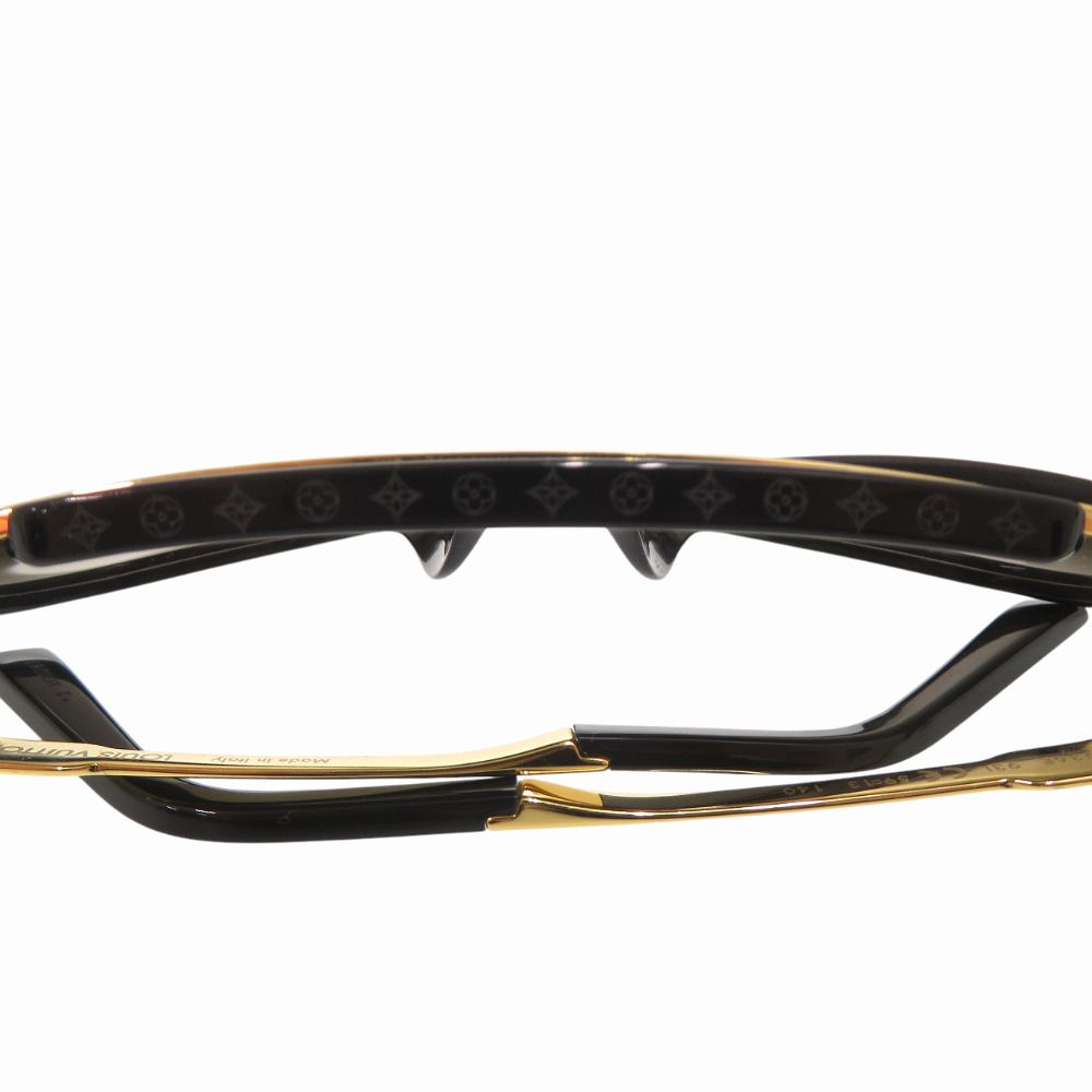 Louis Vuitton Mascot Metal Acetate Black Gold Sunglasses Eyewear — view 4