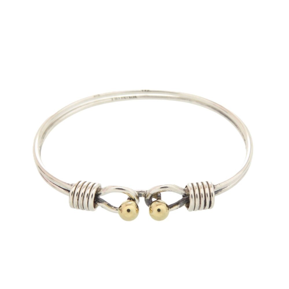 Tiffany & Co Double Hook 925 Sterling Silver 750 Bangle Bracelet