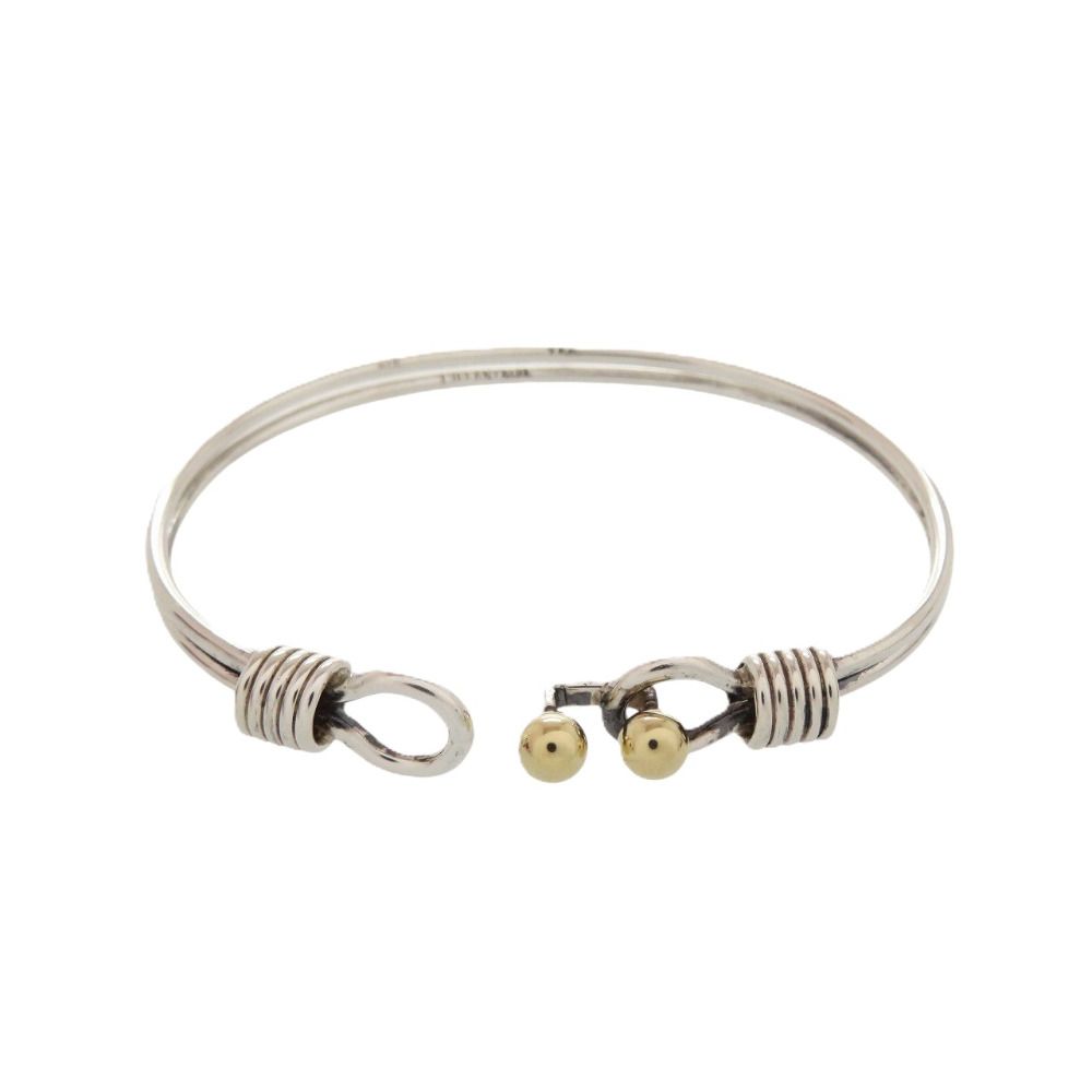 Tiffany & Co Double Hook 925 Sterling Silver 750 Bangle Bracelet — view 4