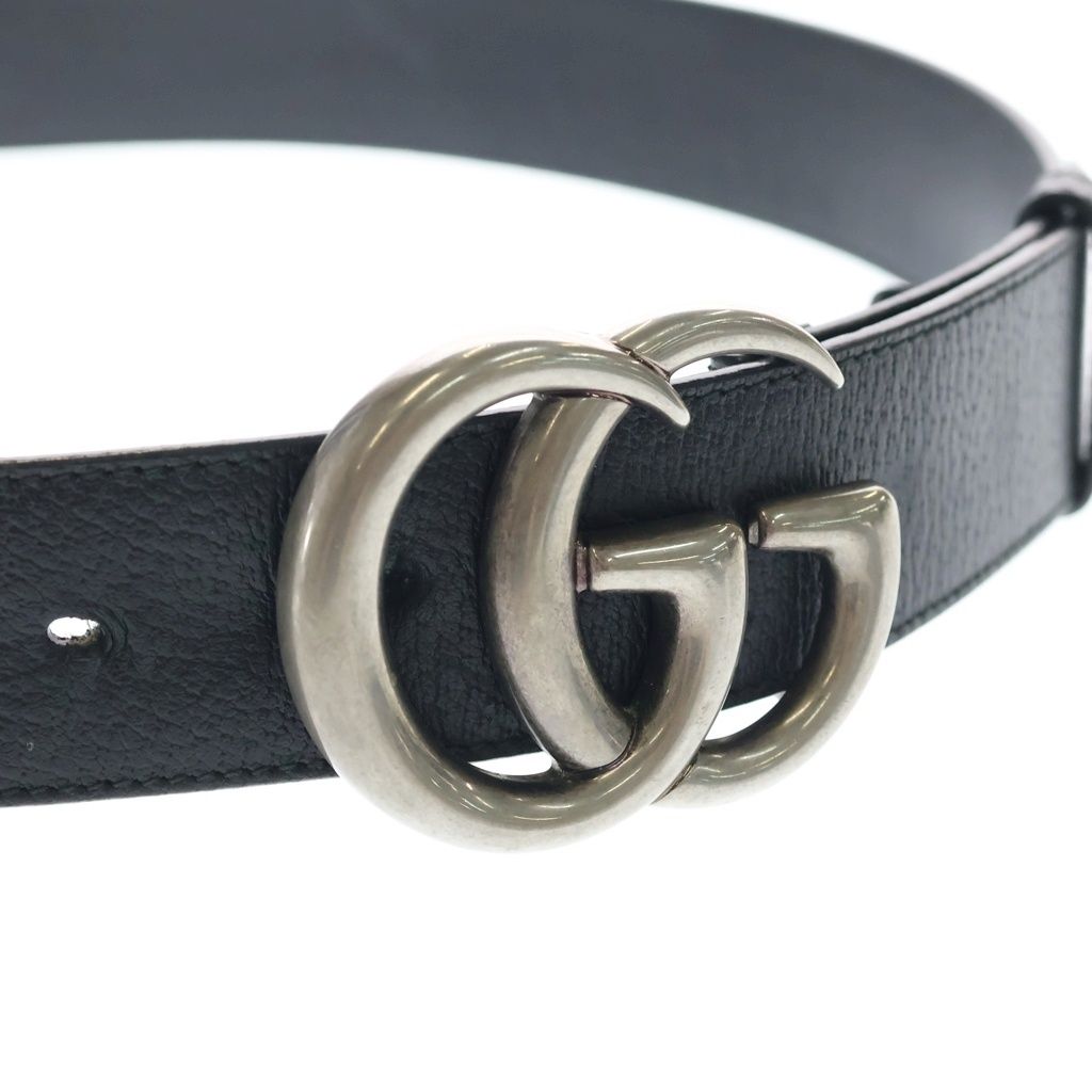 Gucci GG Marmont Leather Belt Black Silver — view 4