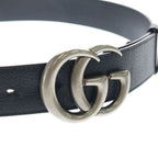 Gucci GG Marmont Leather Belt Black Silver — view 4
