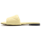 Bottega Veneta Lido Flat Sandals Cream Light Yellow Leather