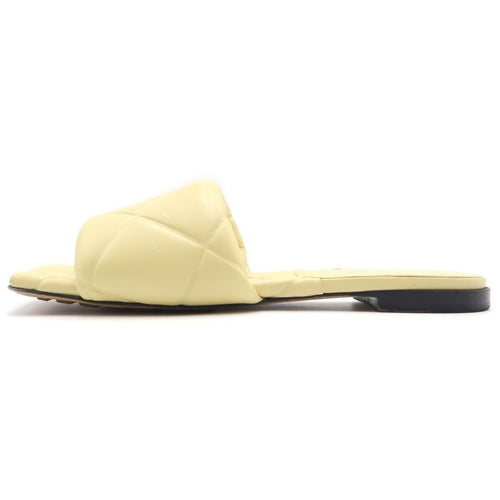 Bottega Veneta Lido Flat Sandals Cream Light Yellow Leather