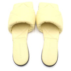 Bottega Veneta Lido Flat Sandals Cream Light Yellow Leather — view 4