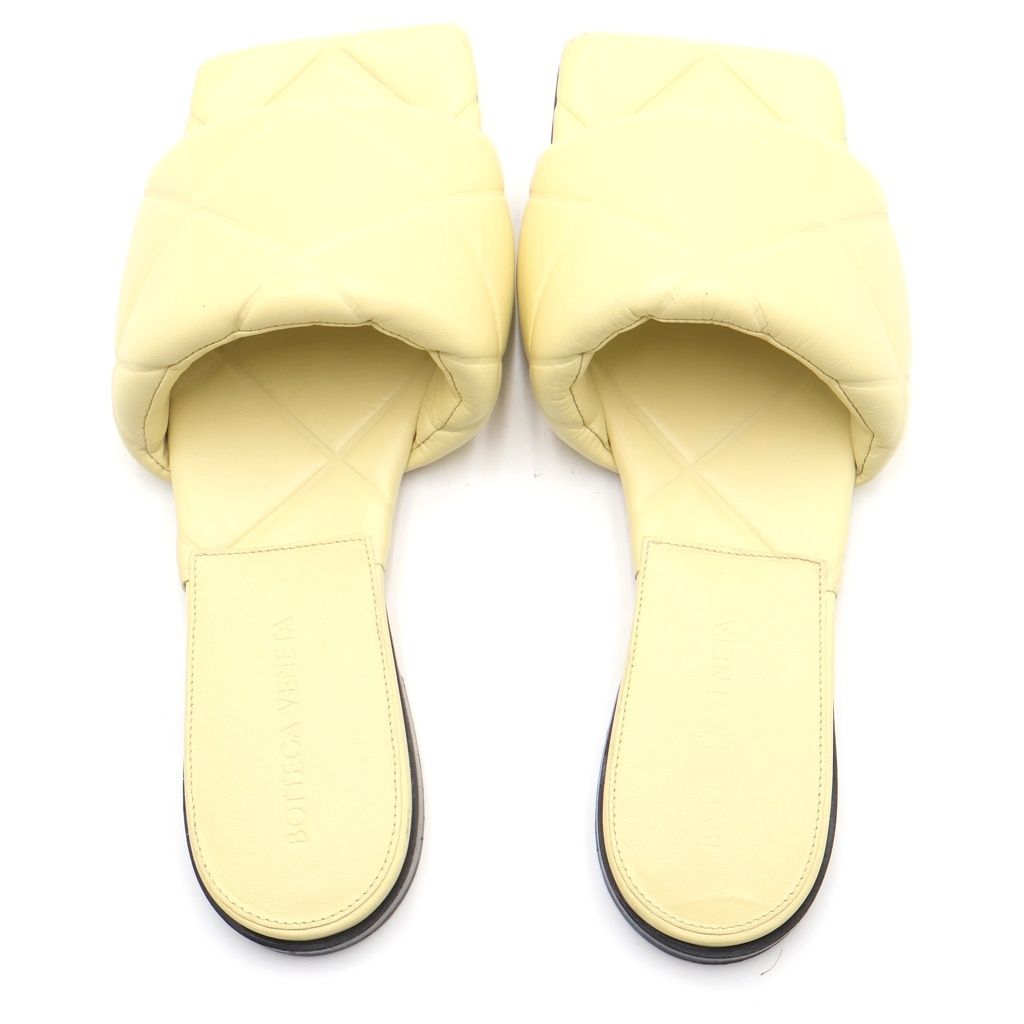 Bottega Veneta Lido Flat Sandals Cream Light Yellow Leather — view 4
