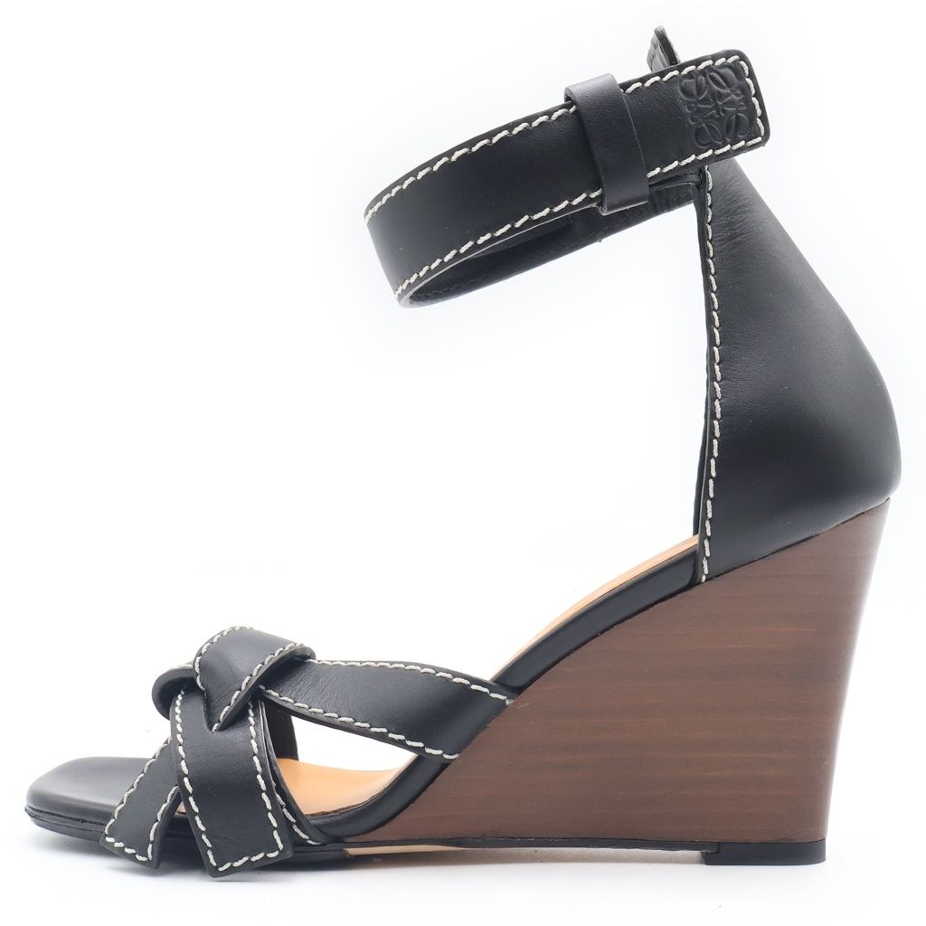 Loewe Gate Wedge Sandals Black