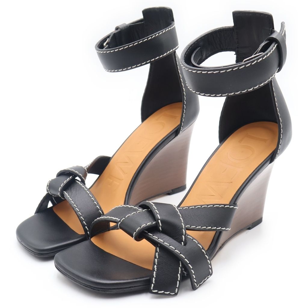 Loewe Gate Wedge Sandals Black — view 2