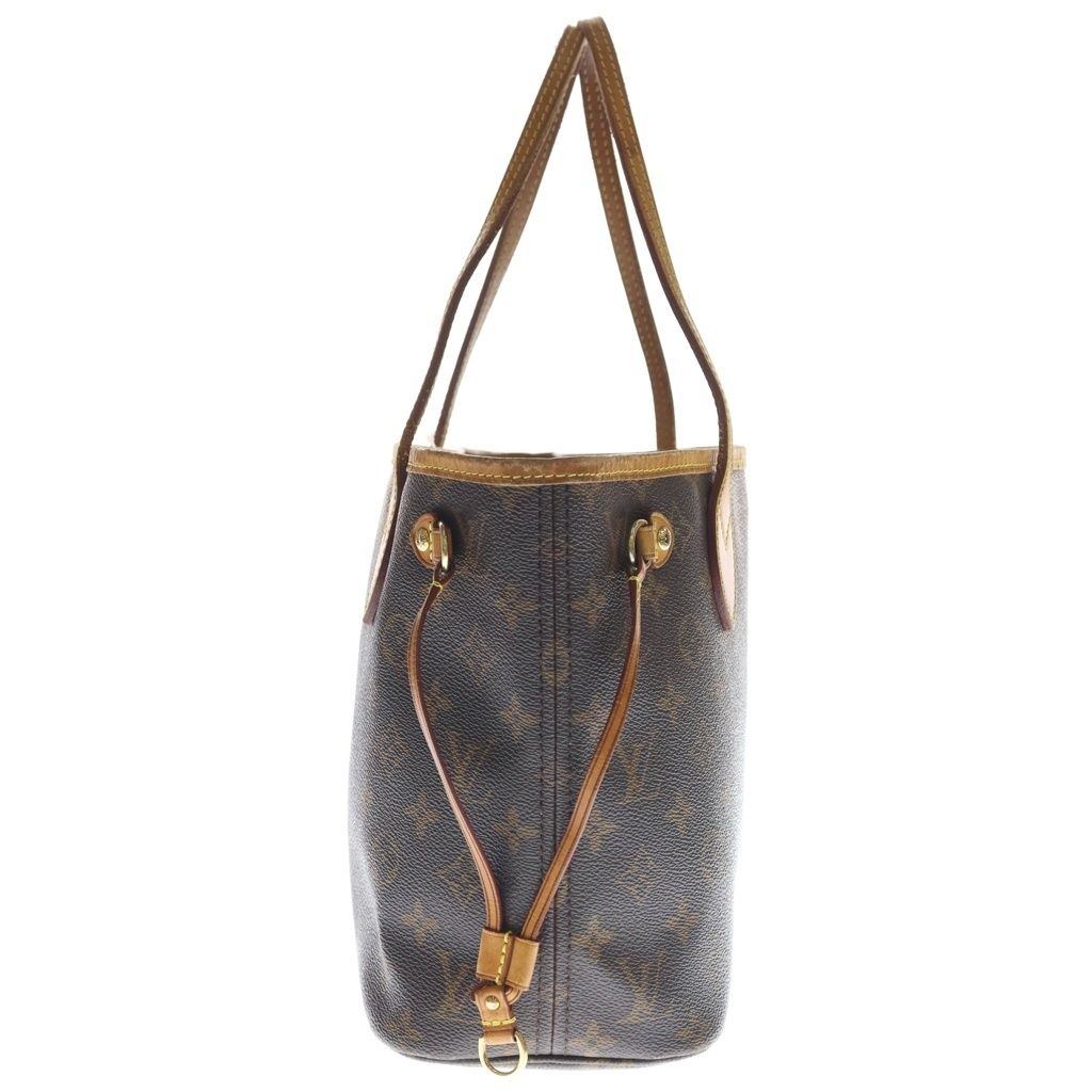 Louis Vuitton Monogram Neverfull PM Tote Brown Leather Gold — view 3