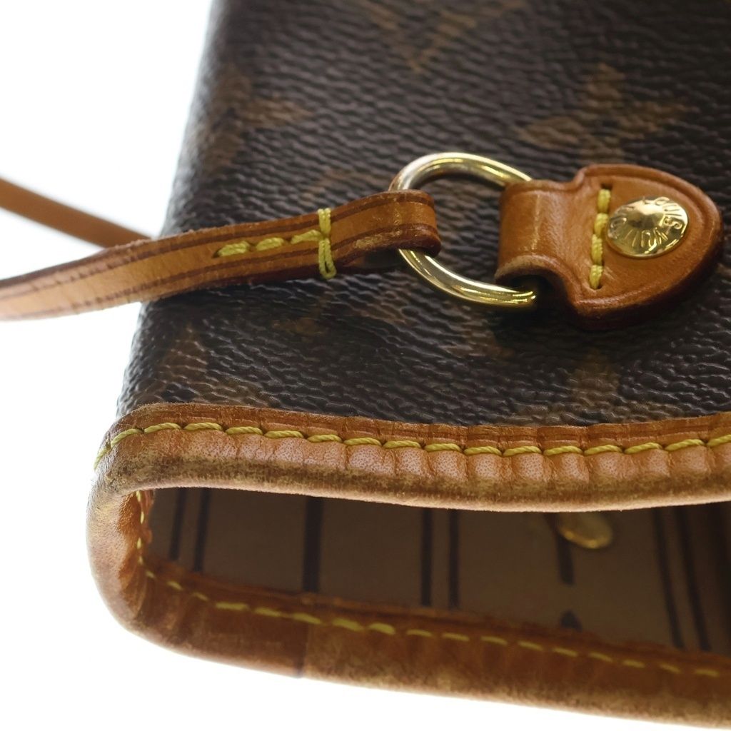 Louis Vuitton Monogram Neverfull PM Tote Brown Leather Gold — view 8