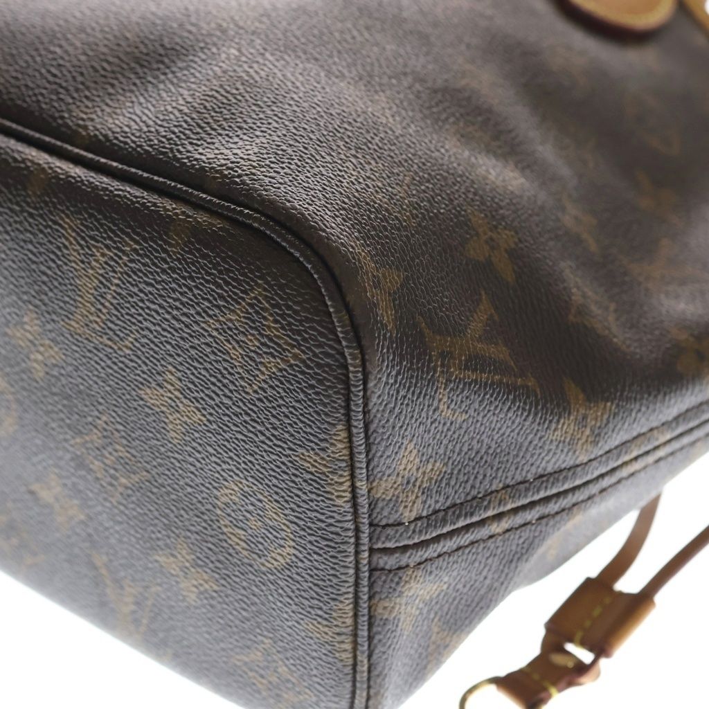 Louis Vuitton Monogram Neverfull PM Tote Brown Leather Gold — view 5