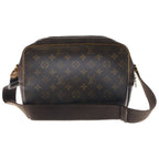 Louis Vuitton Monogram Reporter PM Shoulder Bag Brown Leather Gold — view 2