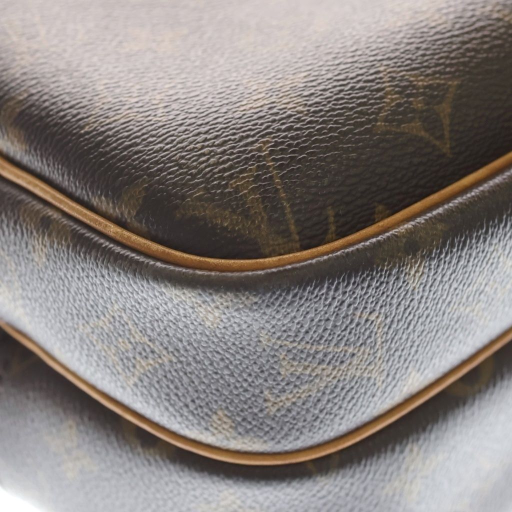 Louis Vuitton Monogram Reporter PM Shoulder Bag Brown Leather Gold — view 6
