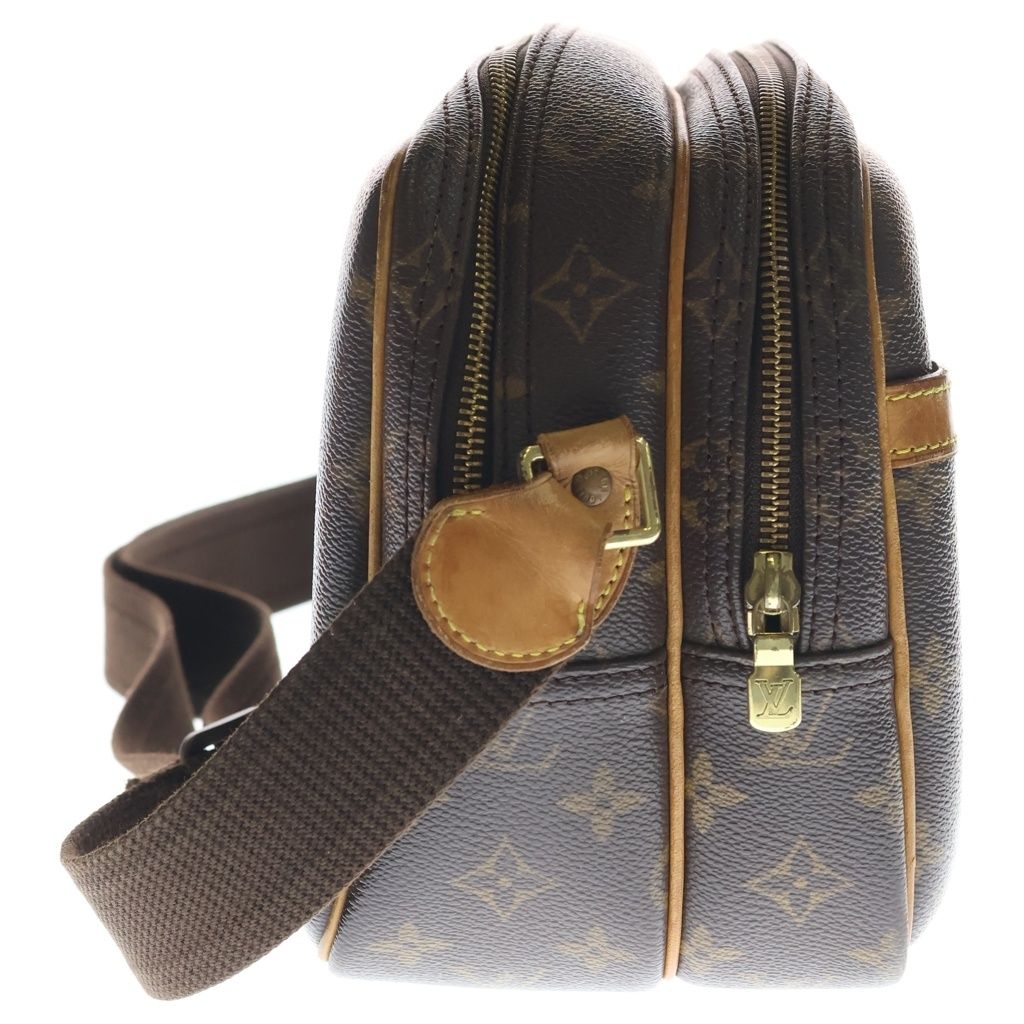 Louis Vuitton Monogram Reporter PM Shoulder Bag Brown Leather Gold — view 3