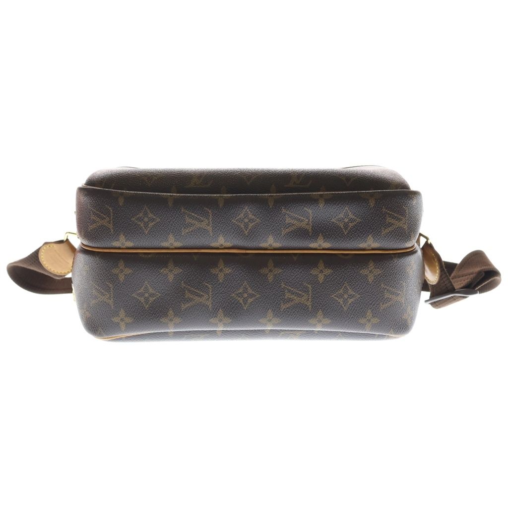 Louis Vuitton Monogram Reporter PM Shoulder Bag Brown Leather Gold — view 4