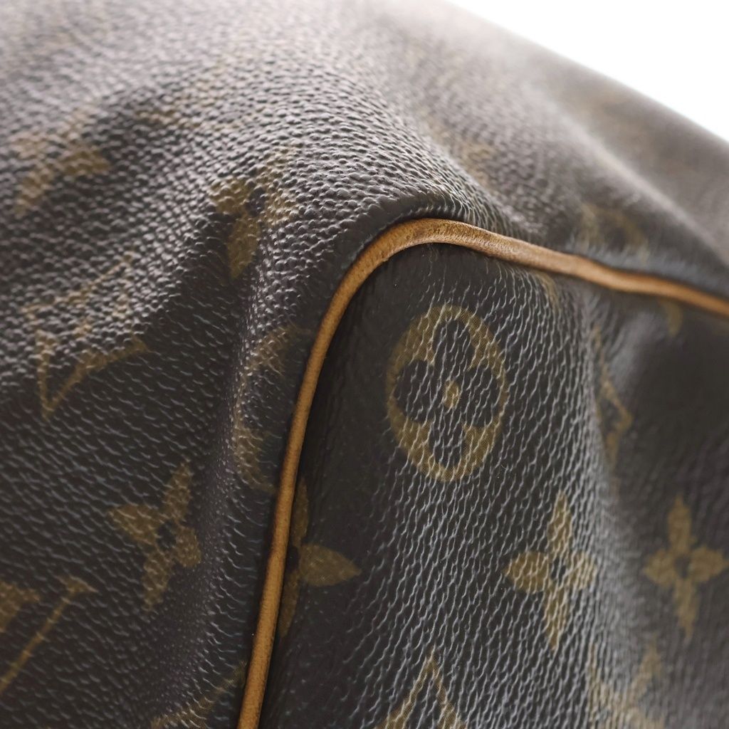 Louis Vuitton Monogram Speedy 40 Boston Bag Brown Leather Gold — view 5
