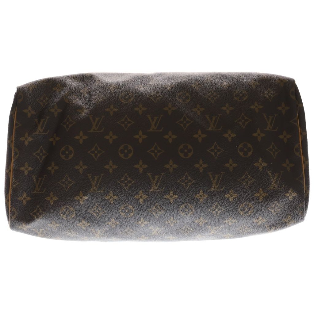 Louis Vuitton Monogram Speedy 40 Boston Bag Brown Leather Gold — view 4