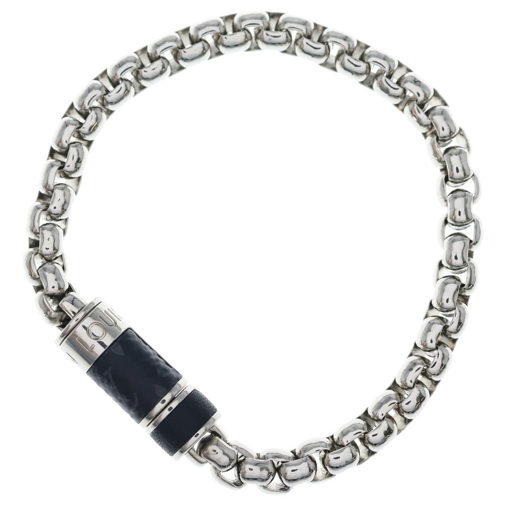 Louis Vuitton Monogram Eclipse Chain Bracelet Silver