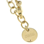 Dior CD Navy Heart Rhinestone Necklace Gold — view 5