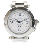 Cartier Pasha C Big Date White Dial Automatic Winding Watch Silver