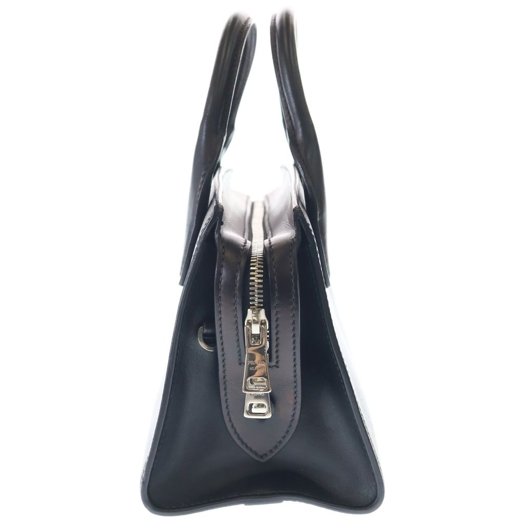 Prada 2-Way Shoulder Bag Black Saffiano Leather Silver — view 3