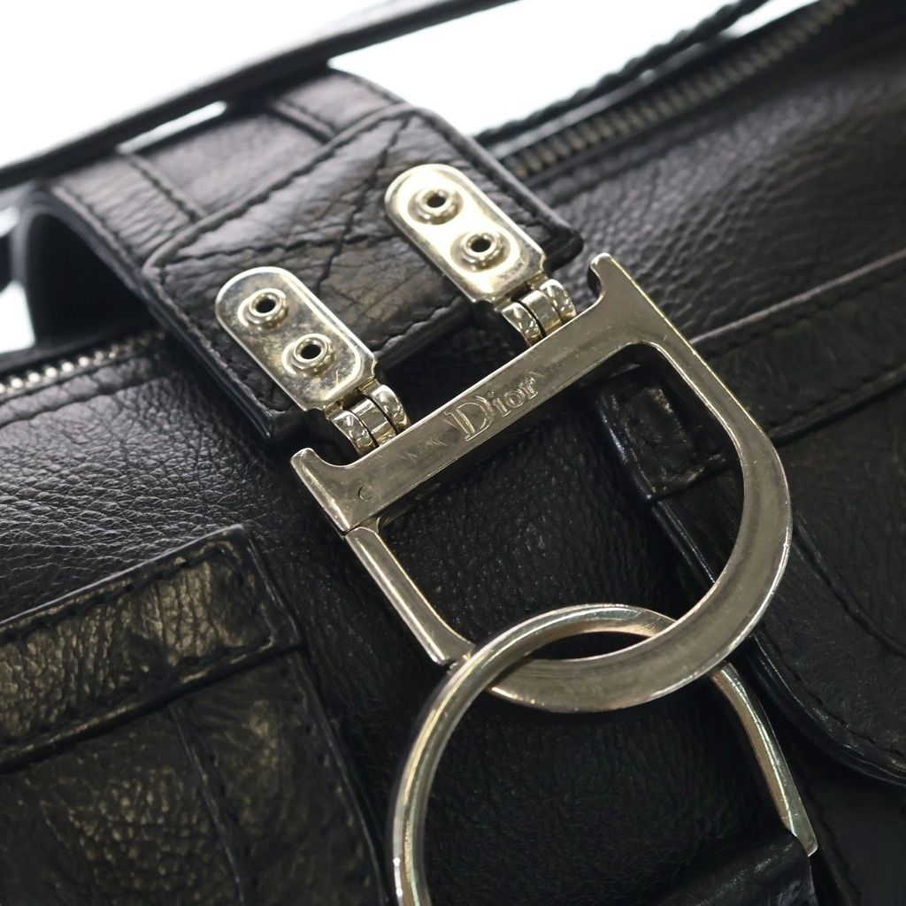 Dior Flight Shoulder Bag Black Leather Silver — view 6