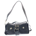 Dior Flight Shoulder Bag Black Leather Silver