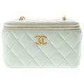 Chanel Vanity Mini Shoulder Bag Chain Light Green Mint Lambskin Gold