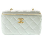 Chanel Vanity Mini Shoulder Bag Chain Light Green Mint Lambskin Gold