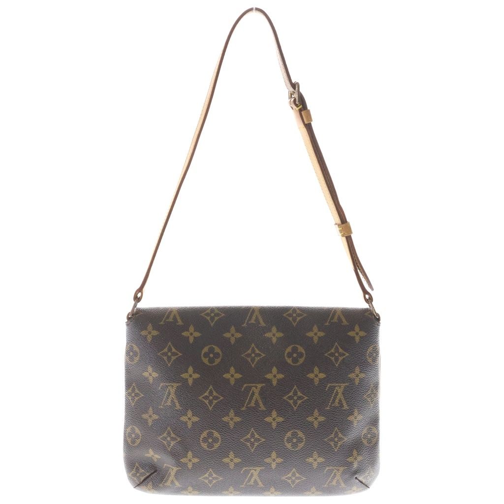 Louis Vuitton Monogram Musette Tango Shoulder Bag Brown Leather Gold — view 2