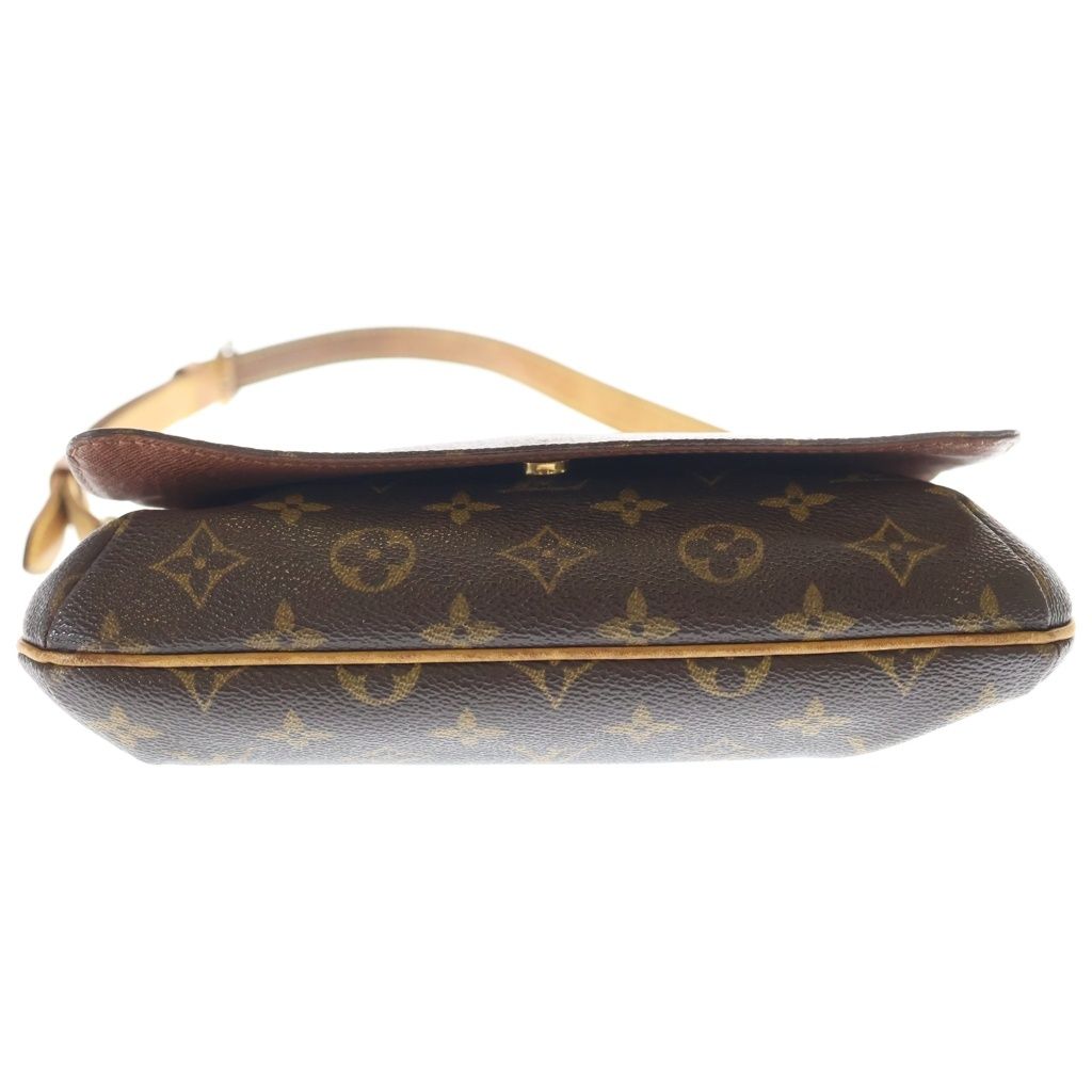 Louis Vuitton Monogram Musette Tango Shoulder Bag Brown Leather Gold — view 4