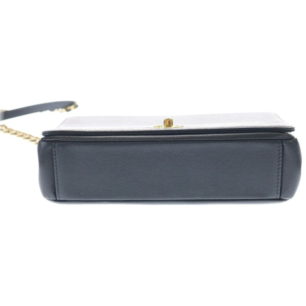 Chanel Captain Gold Flap Shoulder Bag Black Caviar Leather — view 4