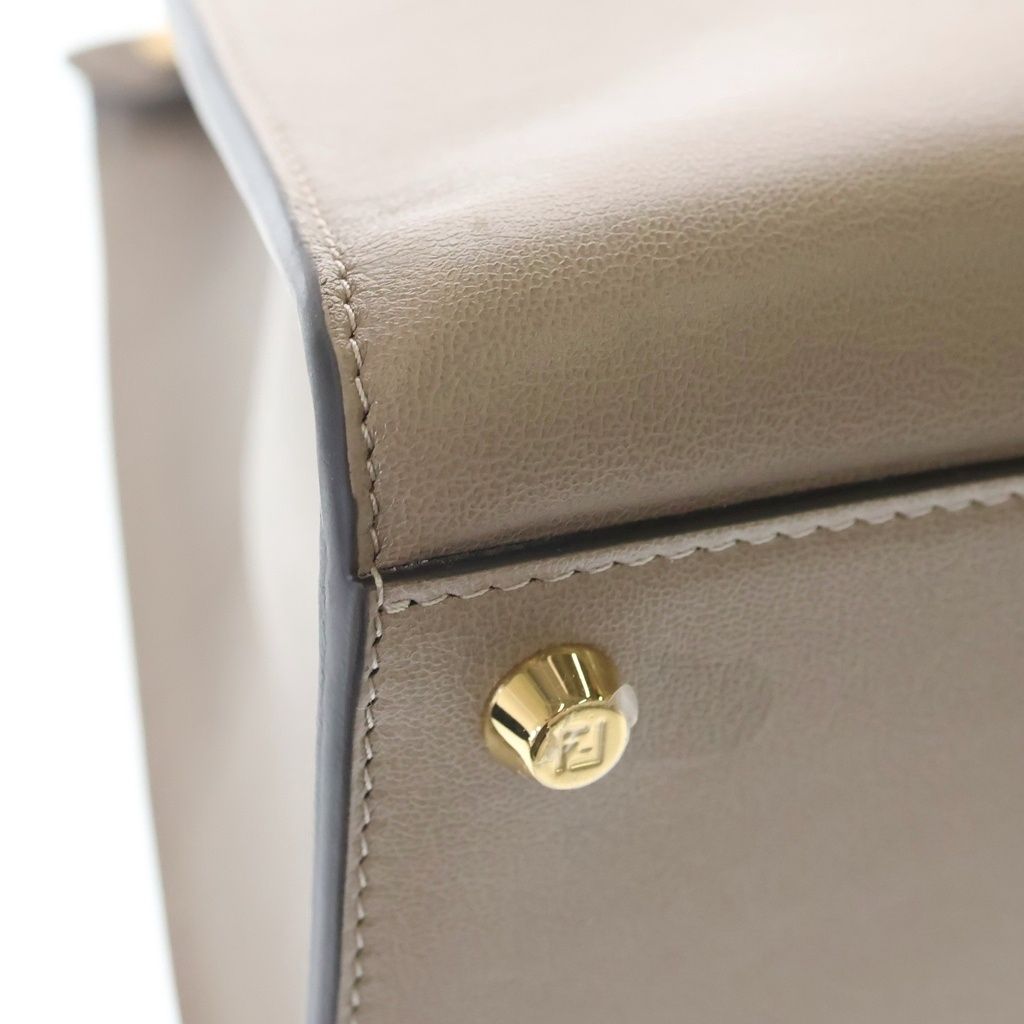 Fendi Way Leather Shoulder Bag Gold Beige — view 5