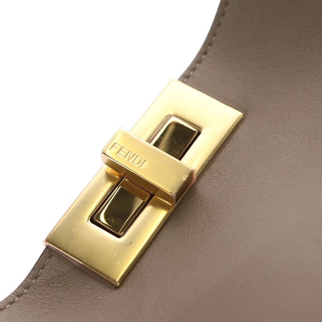 Fendi Way Leather Shoulder Bag Gold Beige — view 6