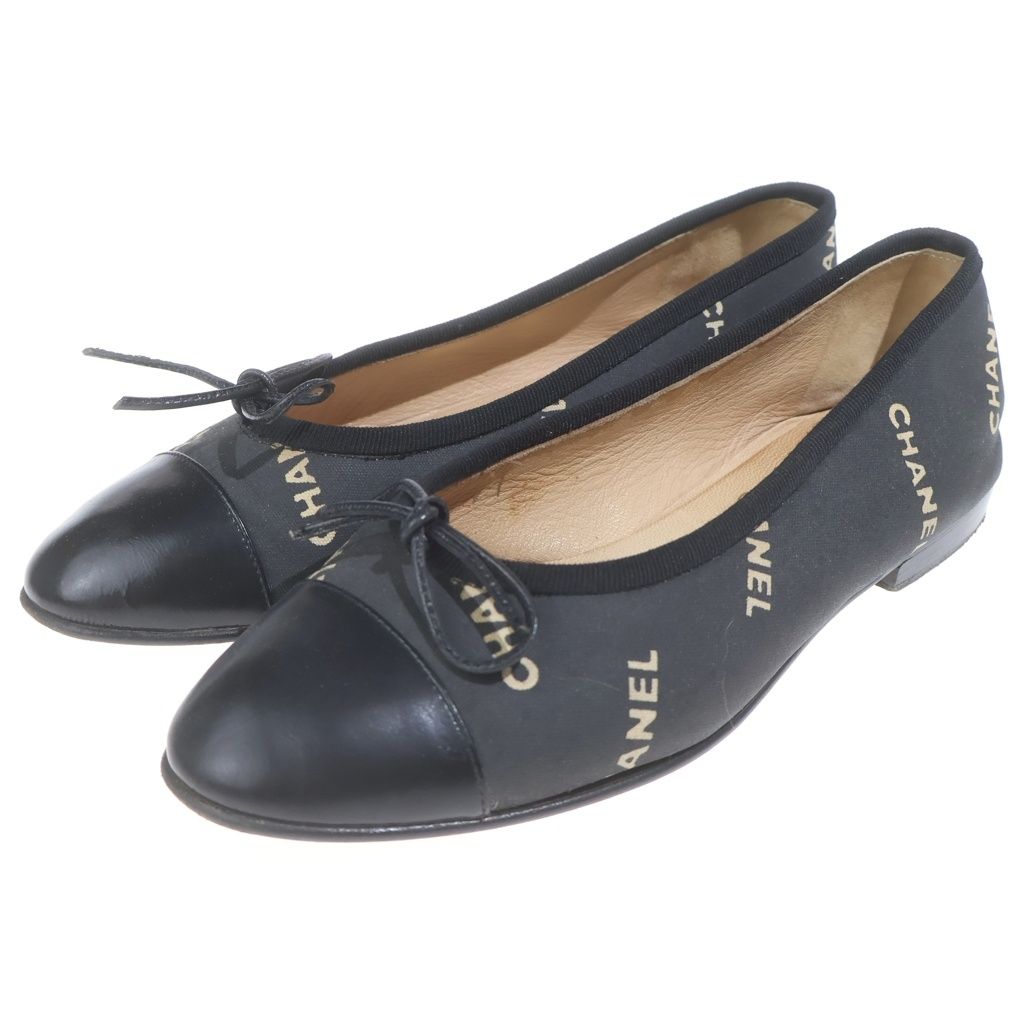 Chanel Ribbon Motif Ballet Shoes Black — view 2