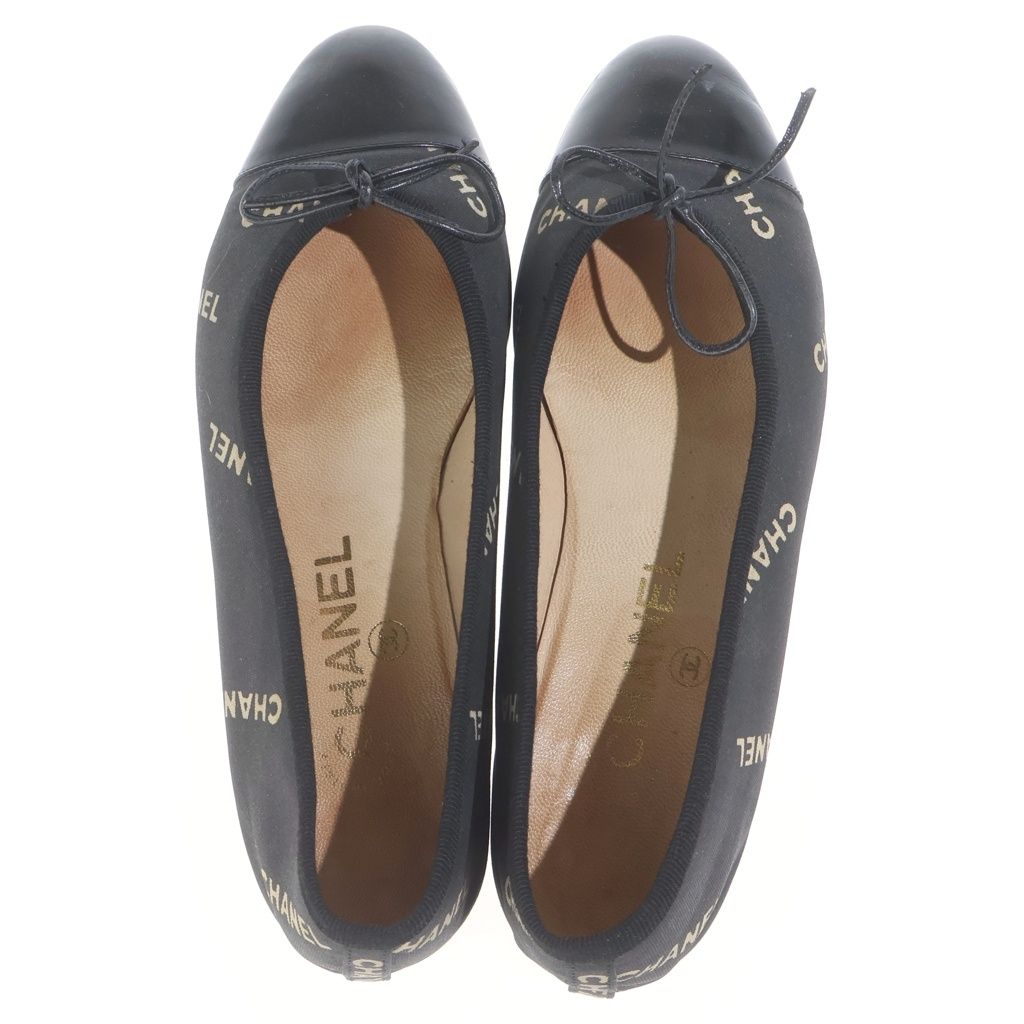Chanel Ribbon Motif Ballet Shoes Black — view 4